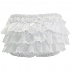 FP22-W: White Frilly Pants (NB-18 Months)